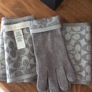 COACH scarf and glove set